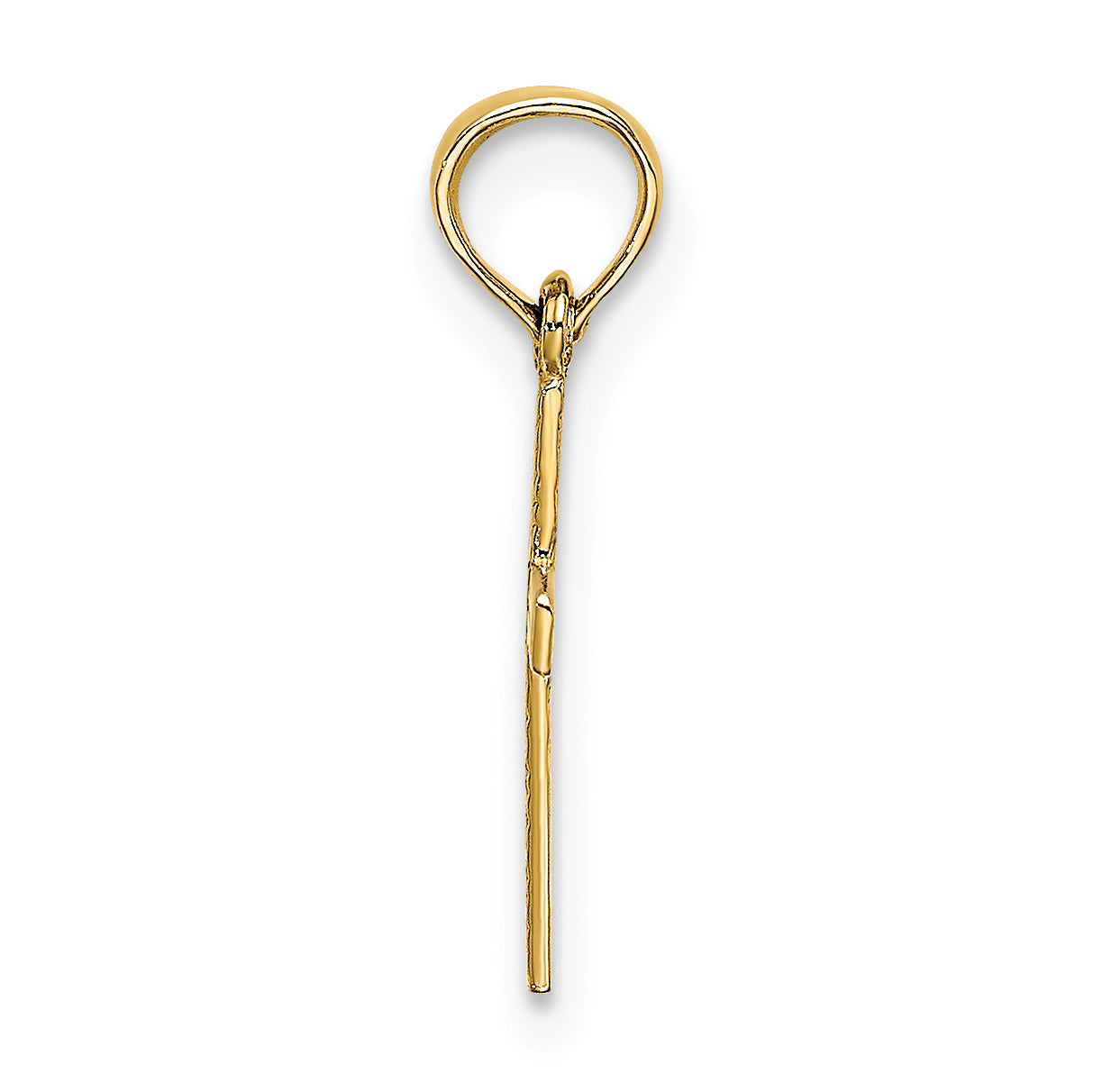 14K gold cross with heart charm alternate view - K8367