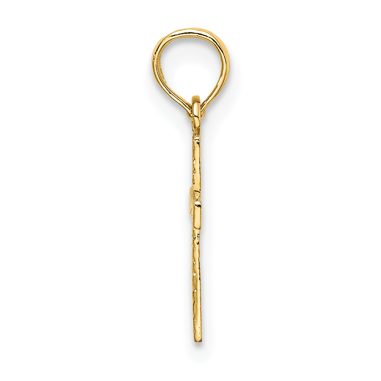 14K Yellow Gold mini flower cross charm – alternate view