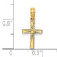 14K Yellow Gold mini flower cross charm – dimensions