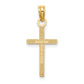 14K gold small Latin cross charm detail view - K8410