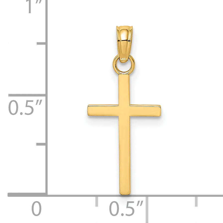 14K gold small Latin cross charm dimensions - K8410