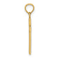14K Gold Beaded Edge Cross Charm - angle view