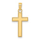 14K Gold Block Style Beaded Edge Cross Charm - main view