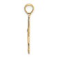 14K Gold Cross with Scroll Tips Pendant - angle view