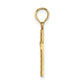 14K yellow gold beaded polished cross charm alternate view - K8548