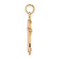 14K two-tone gold cross charm alternate view - K9067