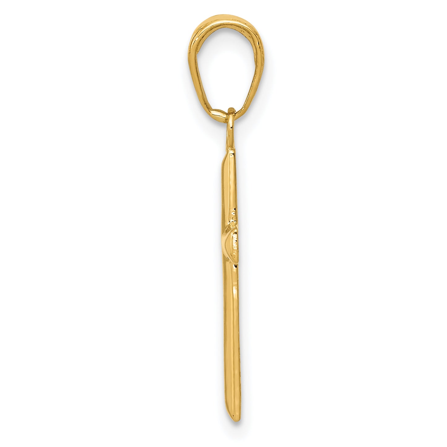 14K Yellow Gold Small Reversible Cross Pendant angle view