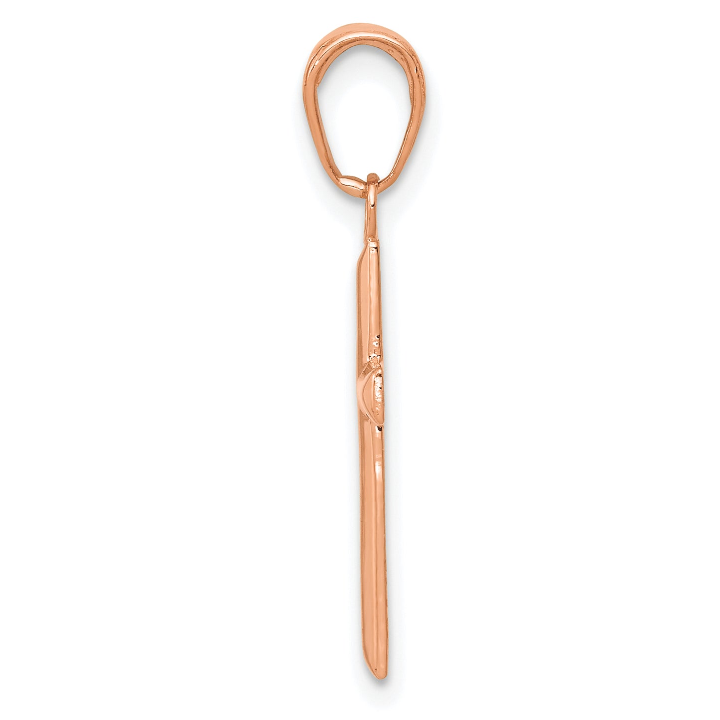 14K Rose Gold Small Reversible Cross Pendant angle view