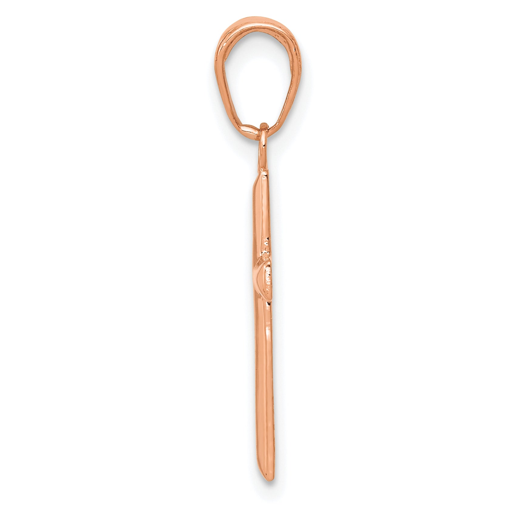 14K Rose Gold Small Reversible Cross Pendant angle view