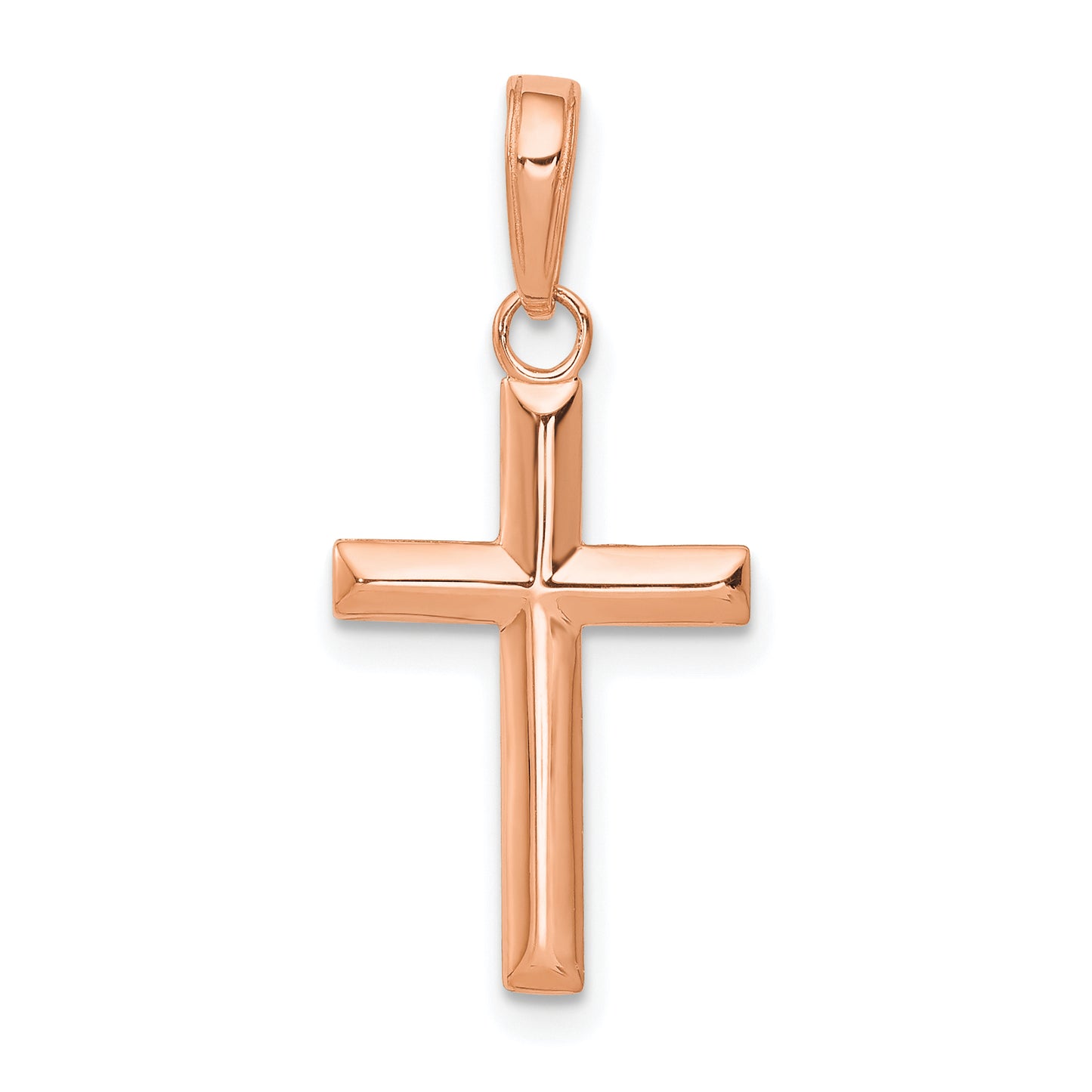 14K Rose Gold Small Reversible Cross Pendant