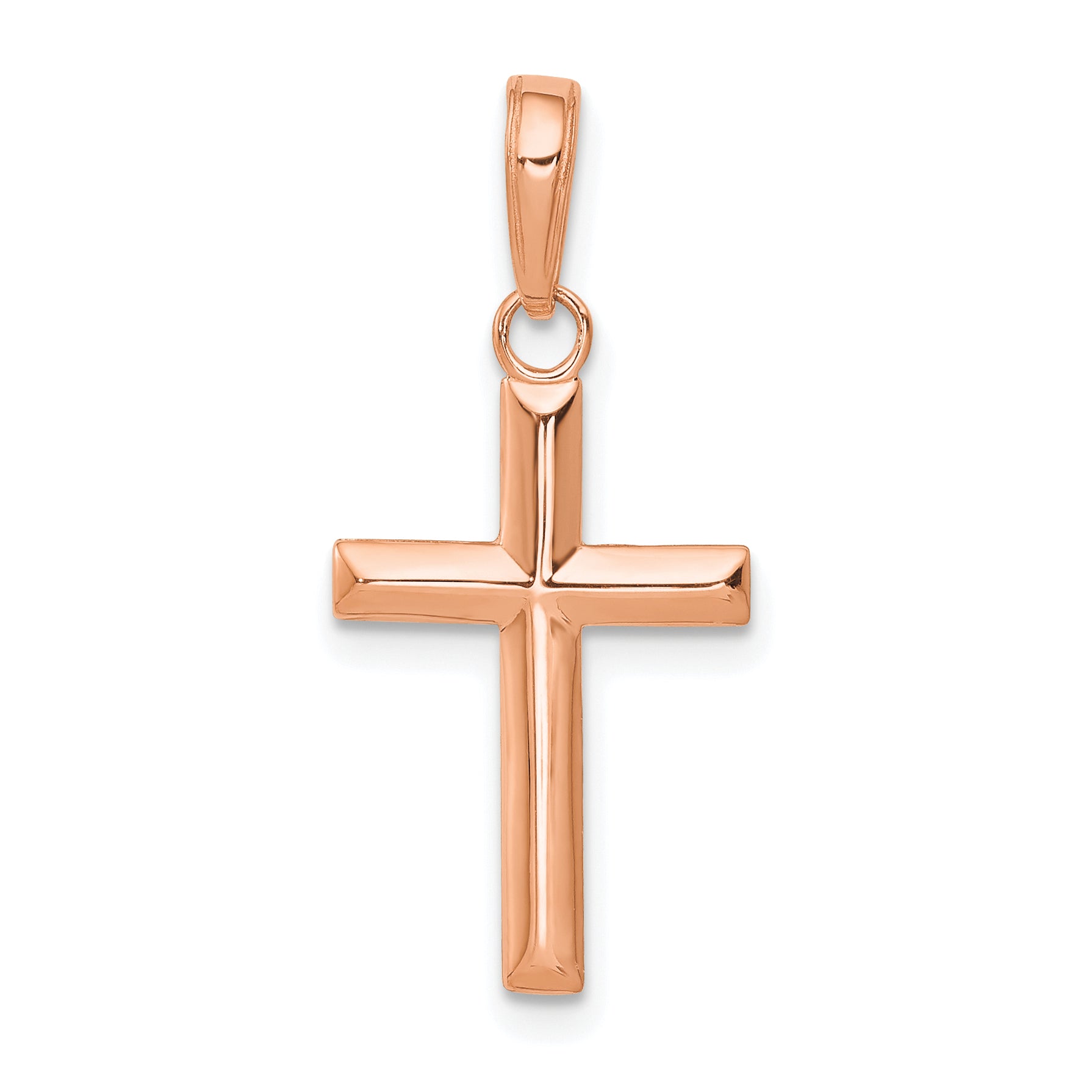 14K Rose Gold Small Reversible Cross Pendant