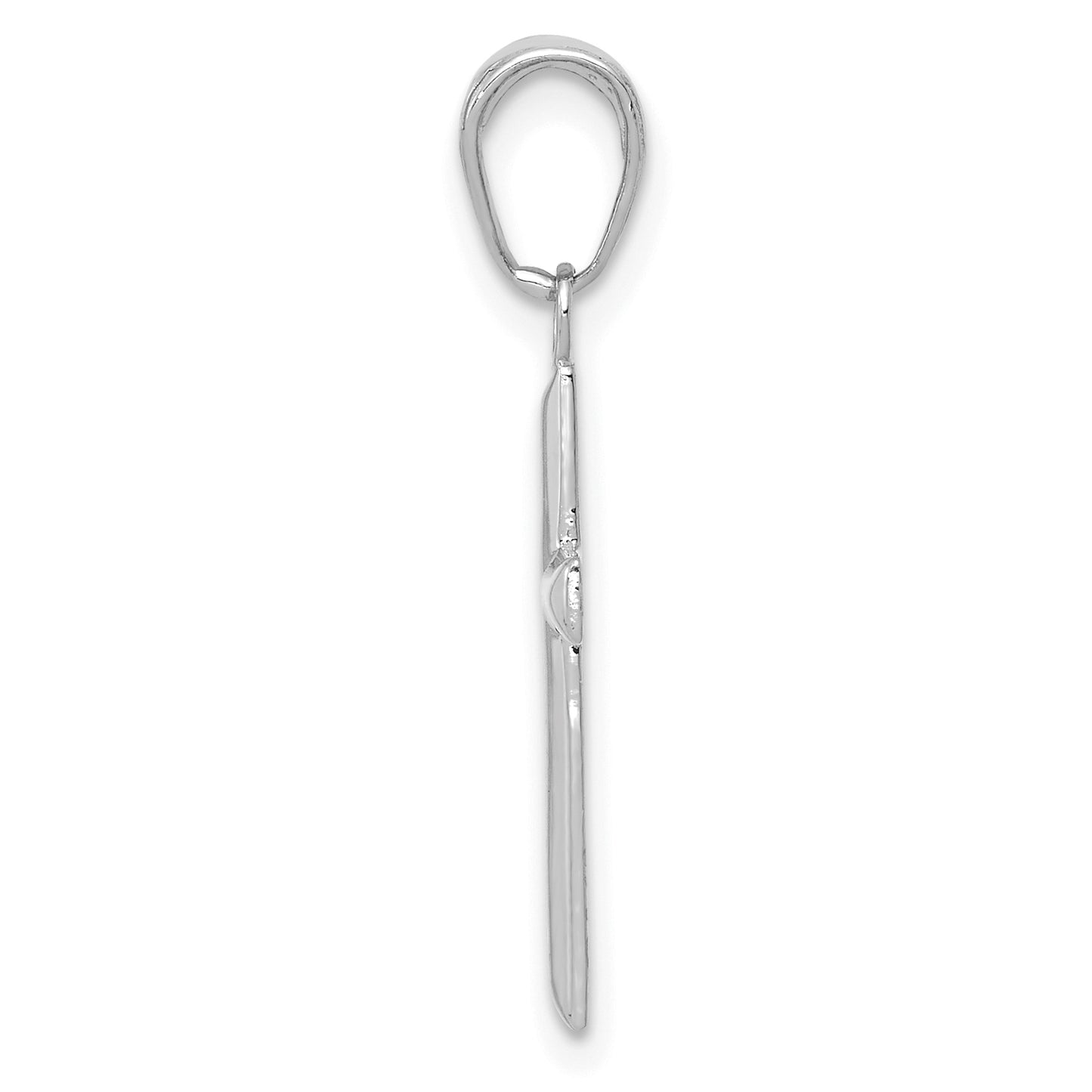 14K White Gold Small Reversible Cross Pendant angle view