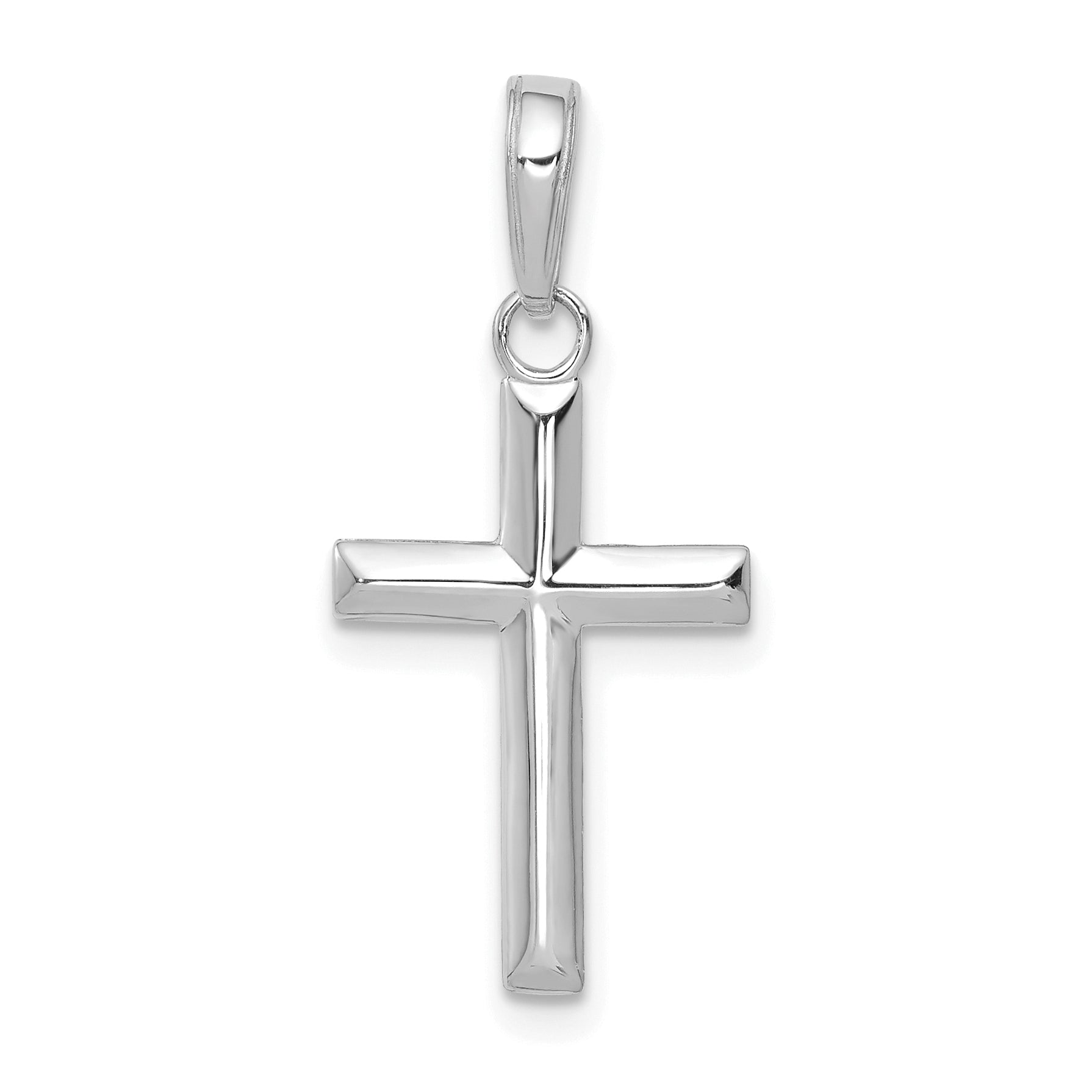 14K White Gold Small Reversible Cross Pendant