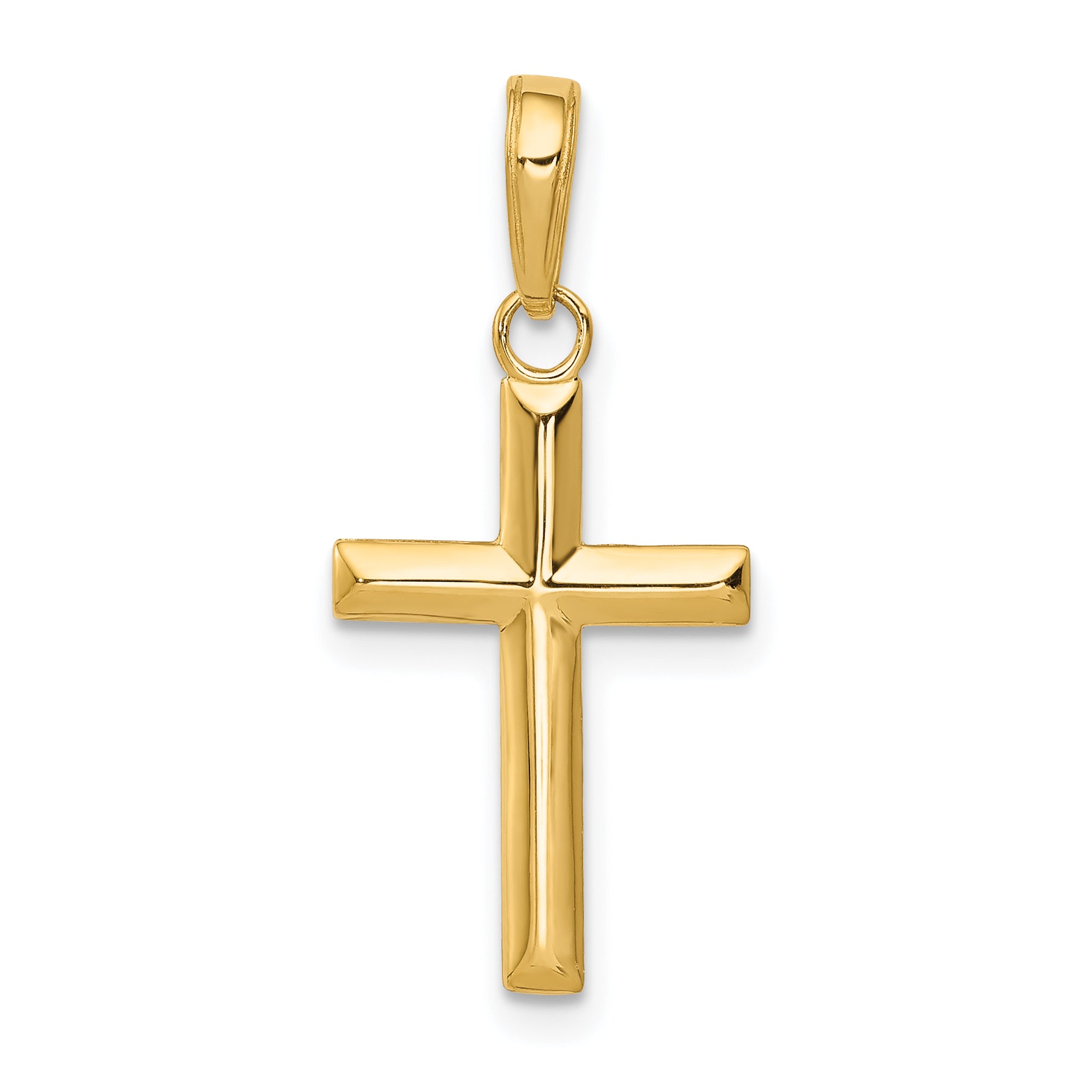 14K Yellow Gold Small Reversible Cross Pendant