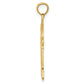 14K Yellow Gold Fleur de Lis Cross Pendant - angle view