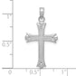 14K White Gold Fleur de Lis Cross Pendant - dimensions