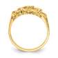 14K gold wide nugget ring, angled view