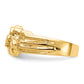 14K gold wide nugget ring, side view