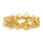 14K gold wide nugget ring, top view