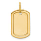 14K gold personalized diamond dog tag pendant detail view - PM9845-055-YA