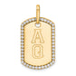 14K gold personalized diamond dog tag pendant engraving example - PM9845-055-YA