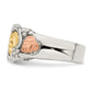 Black Hills Gold Sterling Silver Leaves Ring - close-up of gold leaf accents