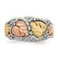 Black Hills Gold Sterling Silver Leaves Ring - side profile view
