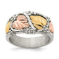 Black Hills Gold Sterling Silver Leaves Ring - front view