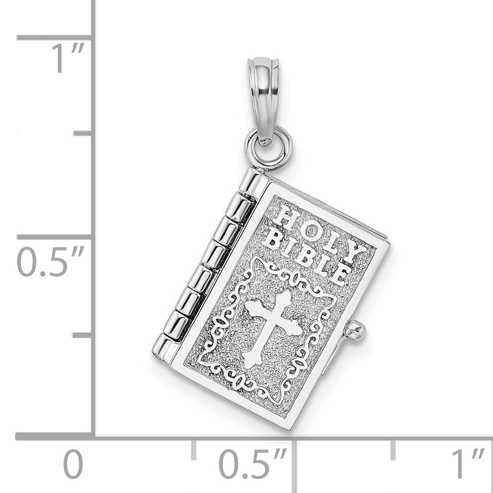 Sterling Silver Bible Pendant dimension chart