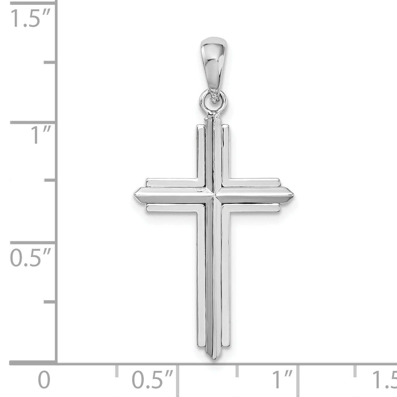 De-Ani Sterling Silver Passion Cross with Frame Pendant - dimensions