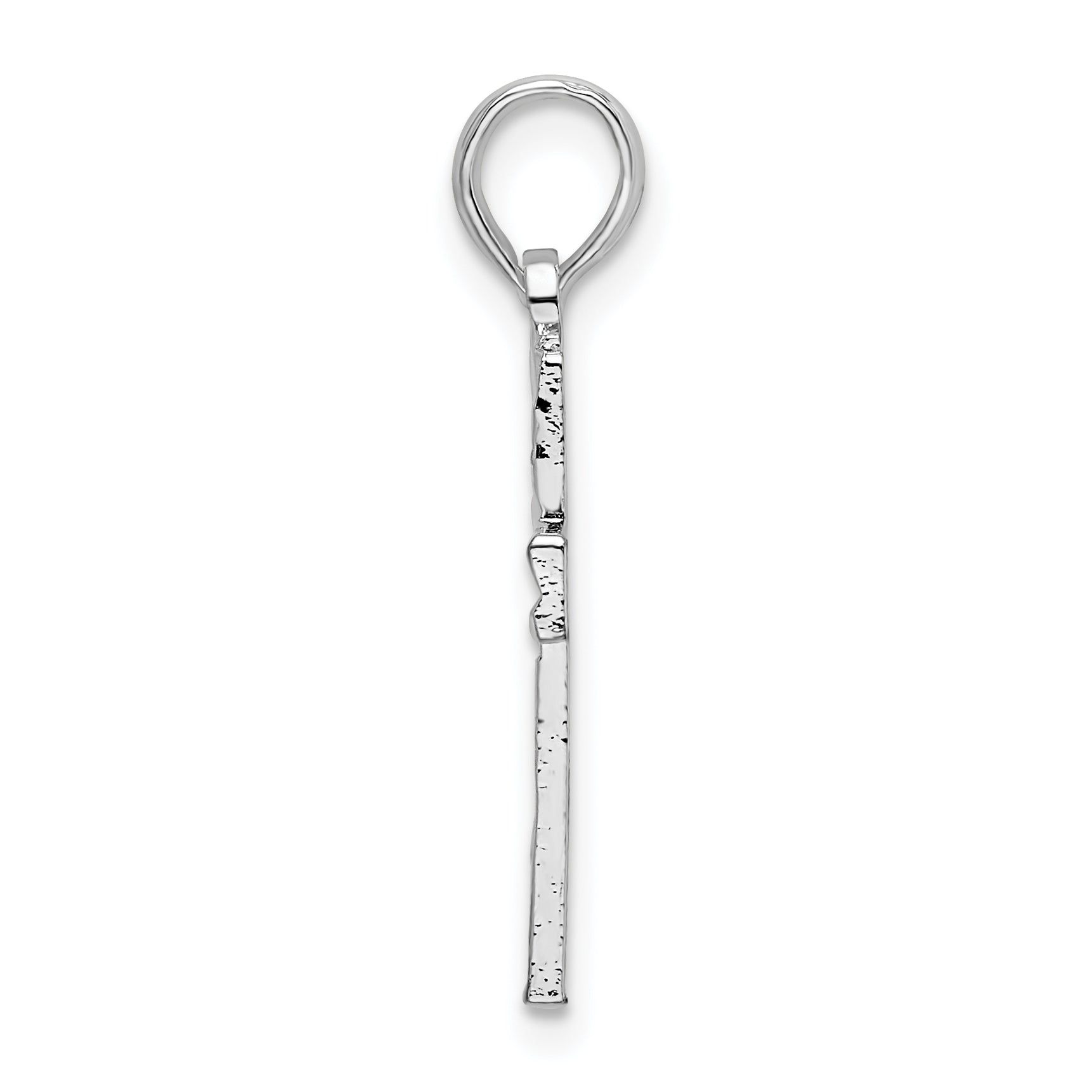 De-Ani Sterling Silver All-Over Diamond-Cut Latin Cross Pendant - angle view