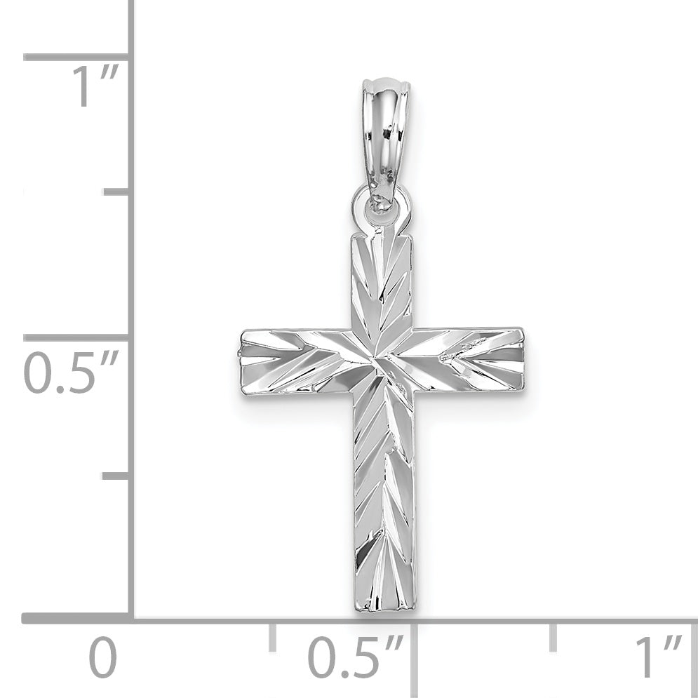 De-Ani Sterling Silver All-Over Diamond-Cut Latin Cross Pendant - dimensions