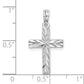 De-Ani Sterling Silver All-Over Diamond-Cut Latin Cross Pendant - dimensions