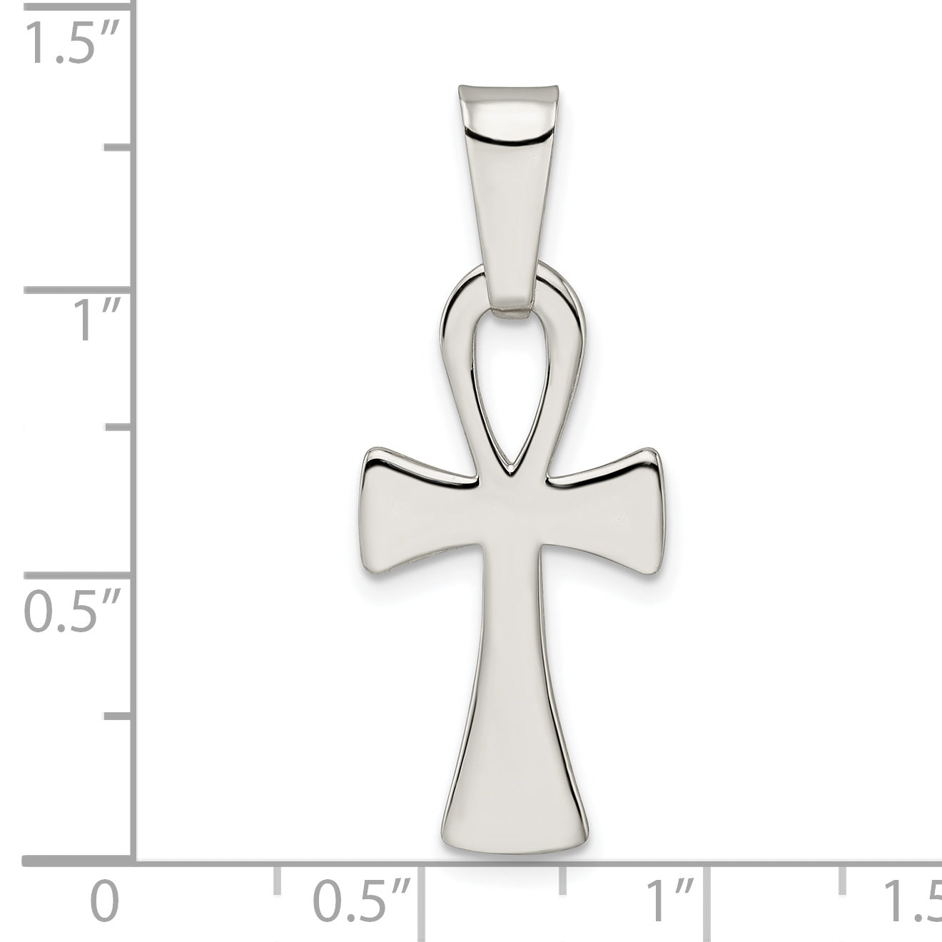 Sterling silver ankh cross pendant 36.6 mm dimensions - QC11132