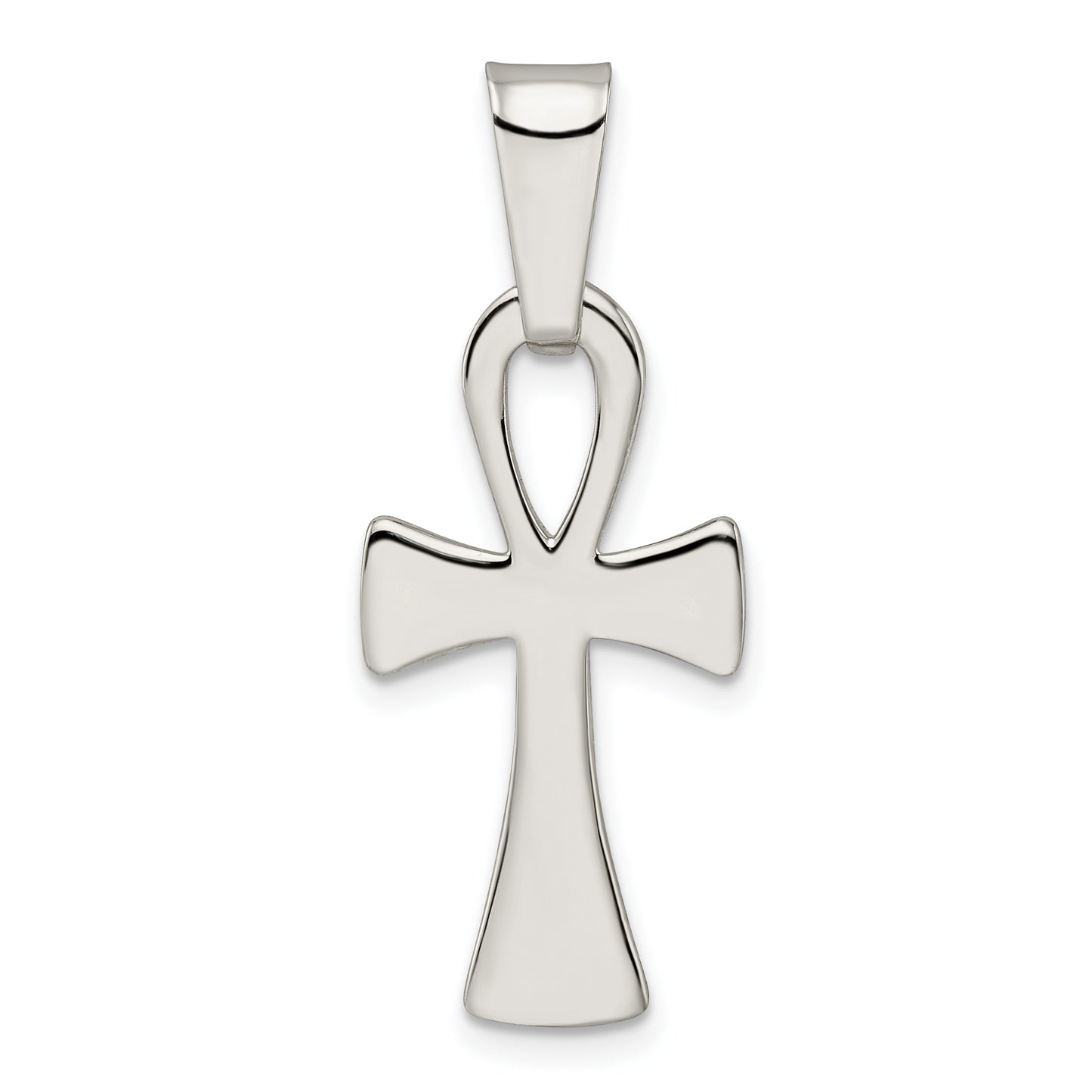 Sterling silver polished ankh cross pendant 36.6 mm - QC11132