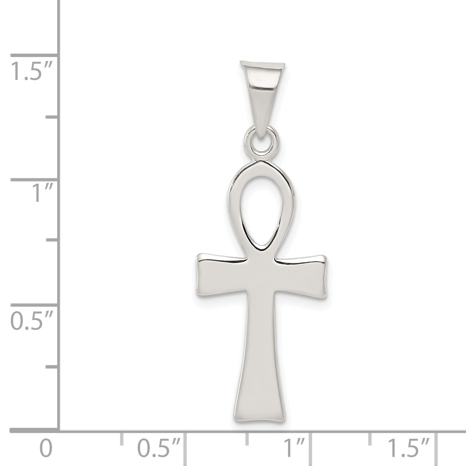Sterling silver ankh cross pendant 35 mm dimensions - QC1911