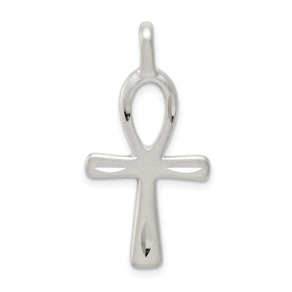 Sterling silver polished ankh cross pendant 34 mm - QC1912