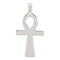 Sterling silver rhodium-plated ankh cross pendant 50 mm - QC407