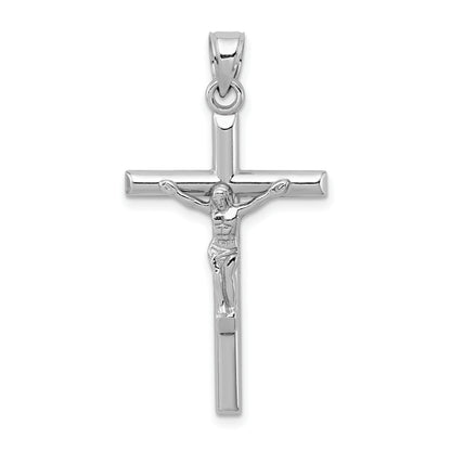 Sterling Silver Rhodium-Plated Crucifix Pendant – Front View