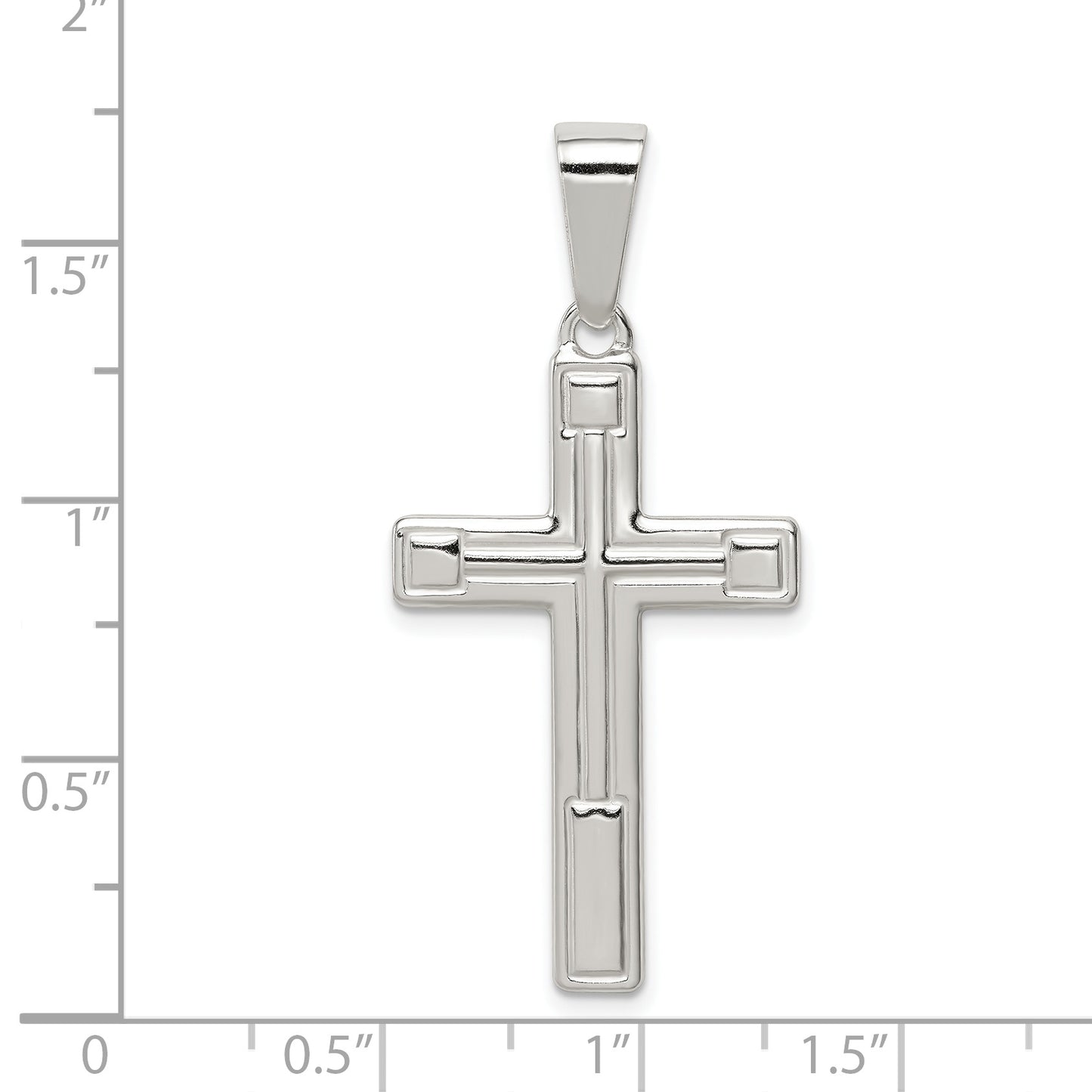 Sterling Silver Cross Pendant dimension chart