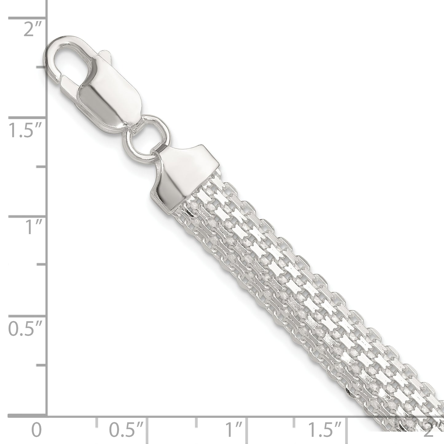 Sterling silver Bismark bracelet, 8.5 mm, another angle