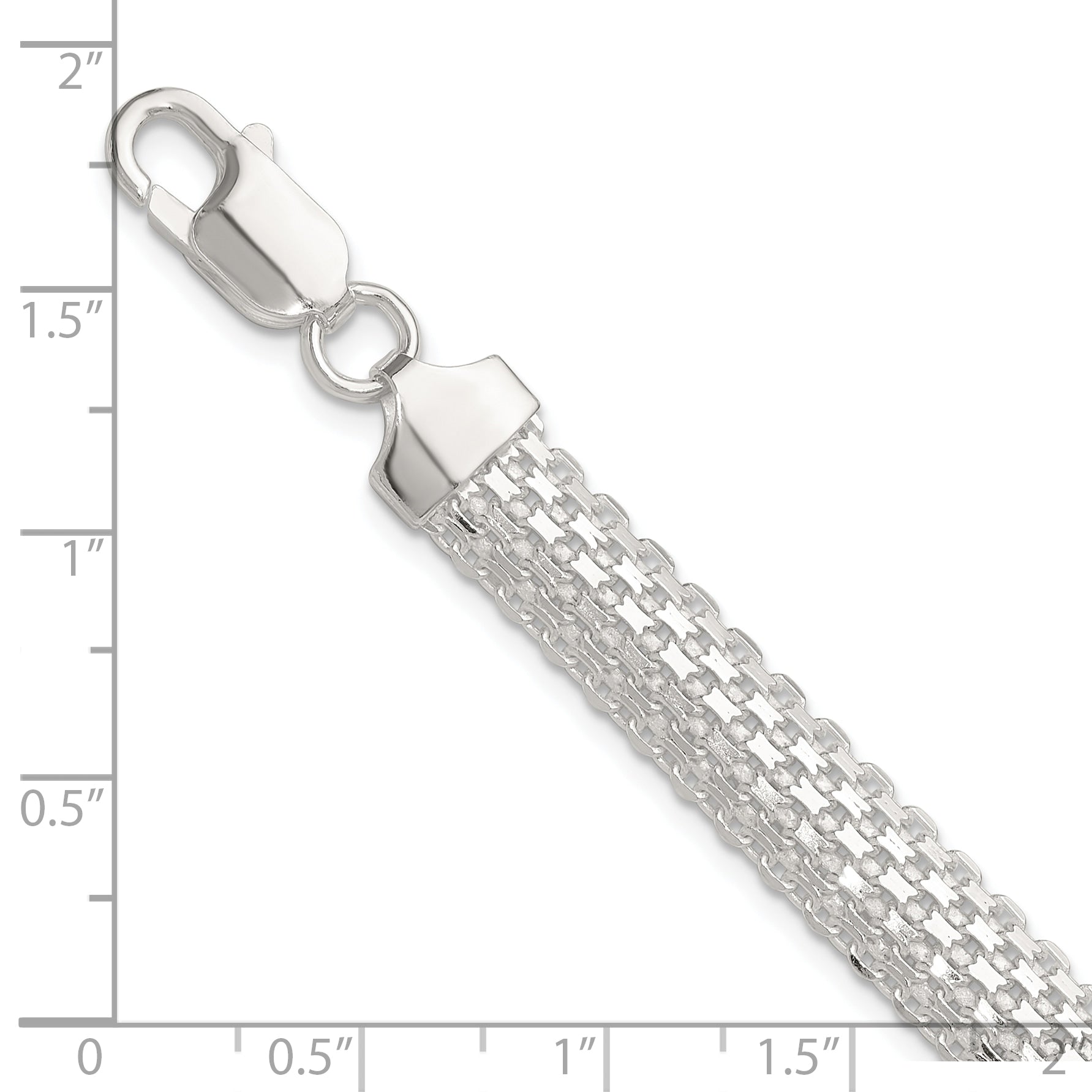 Sterling silver Bismark bracelet, 8.5 mm, another angle