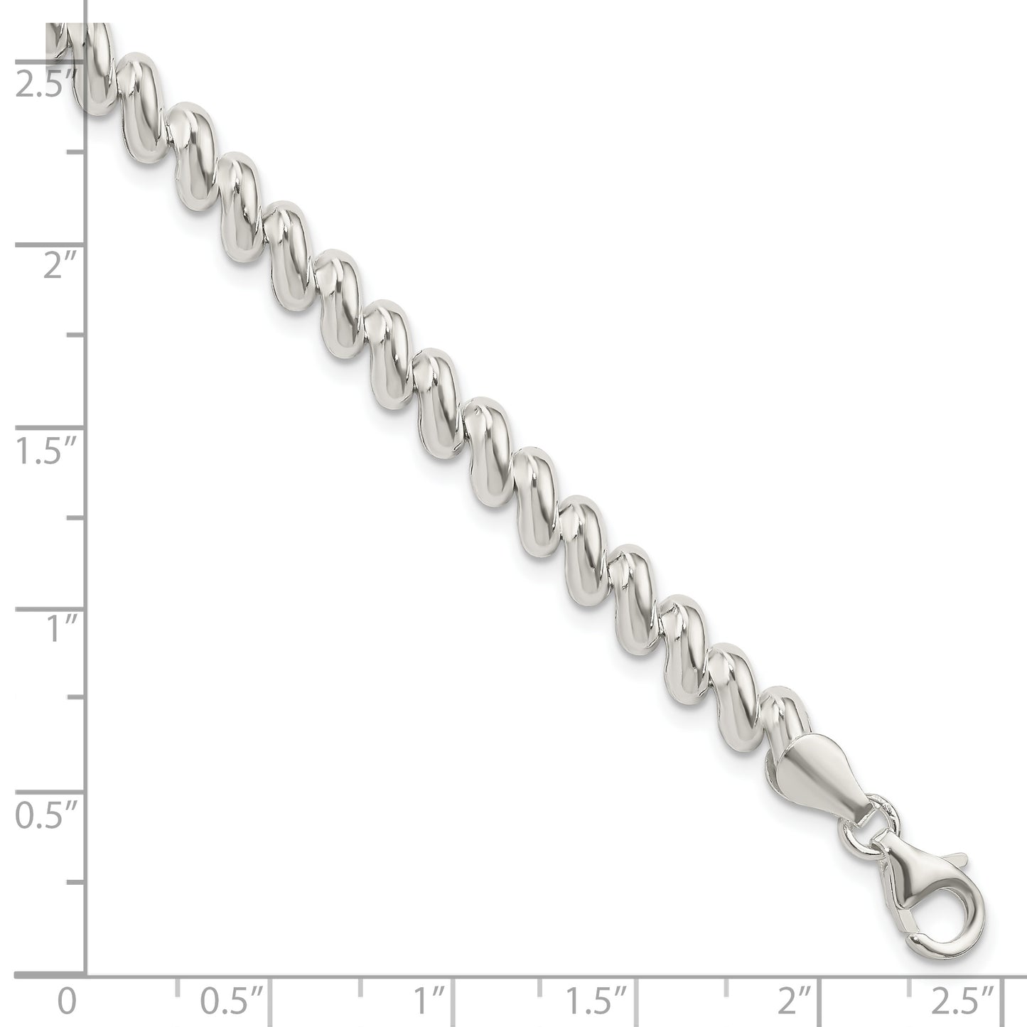 Sterling silver San Marco bracelet, 6 mm, additional view