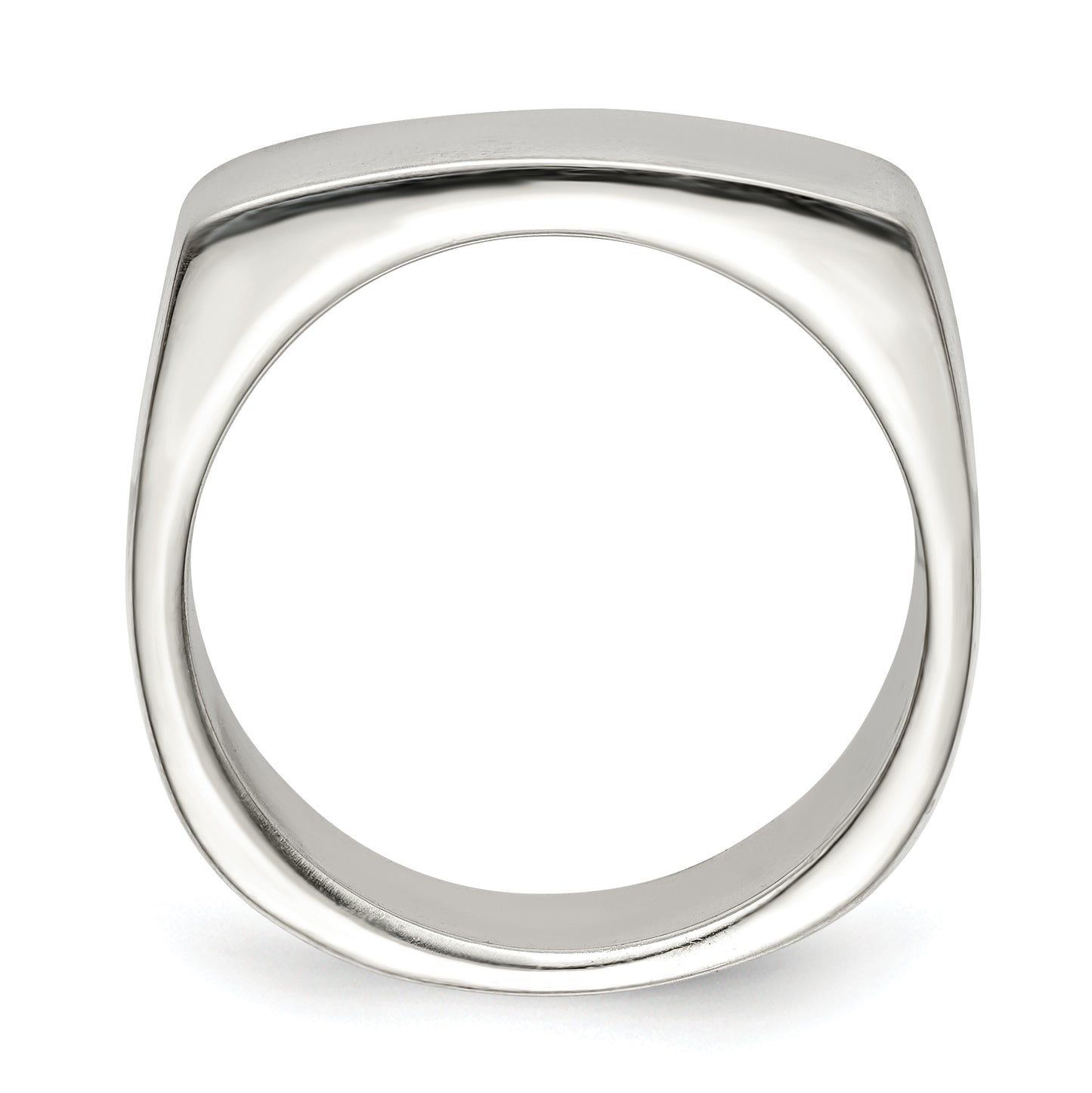 Sterling silver wide bar signet ring