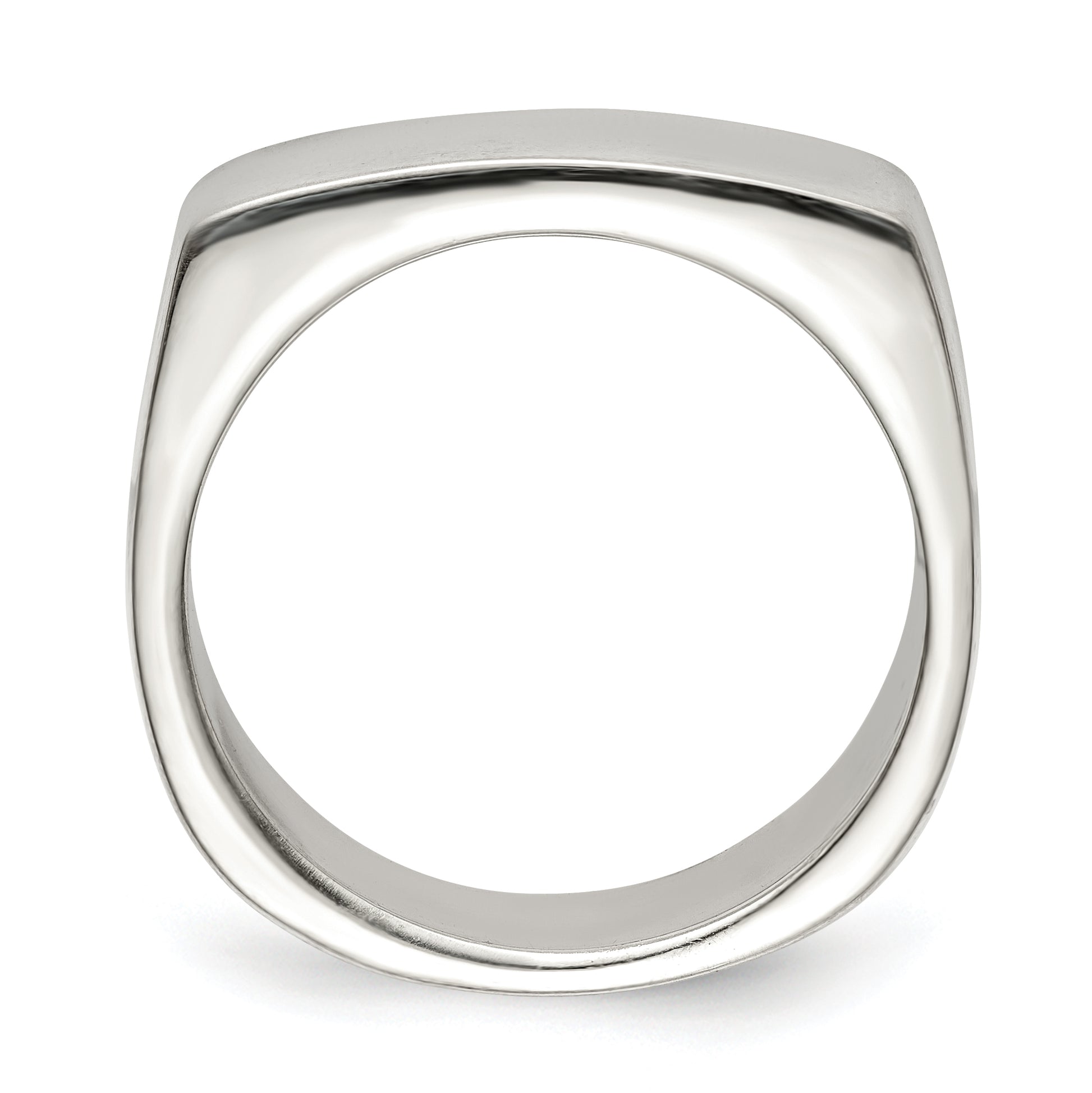 Sterling silver wide bar signet ring