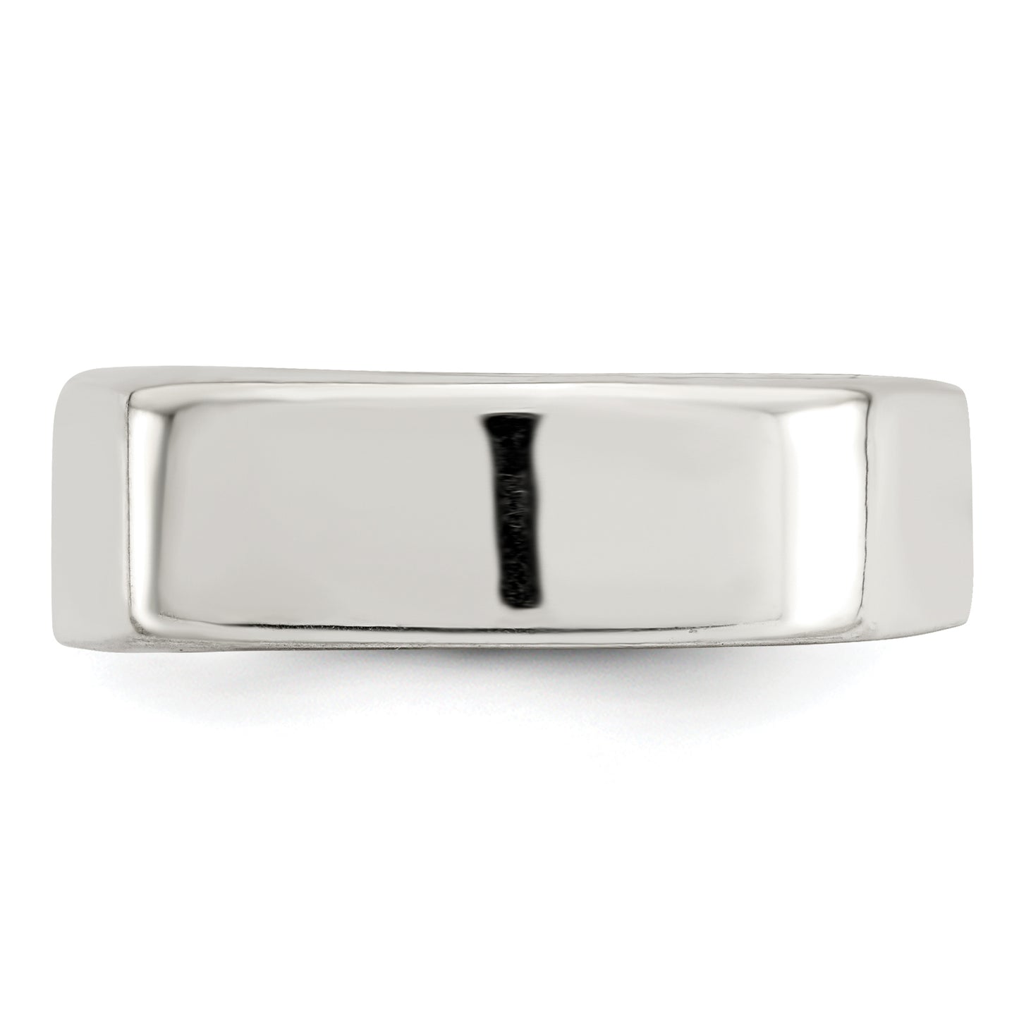 Sterling silver wide bar signet ring