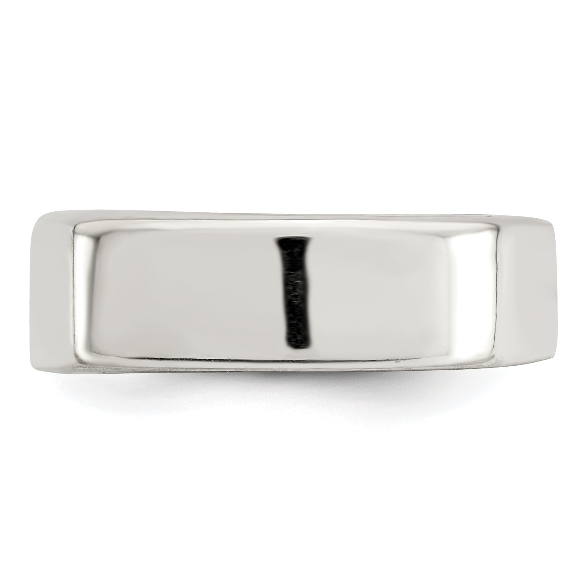 Sterling silver wide bar signet ring
