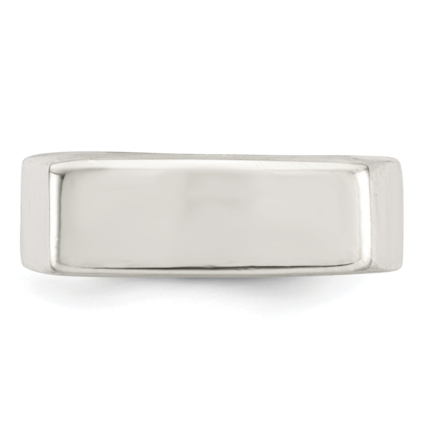 Sterling silver wide bar signet ring