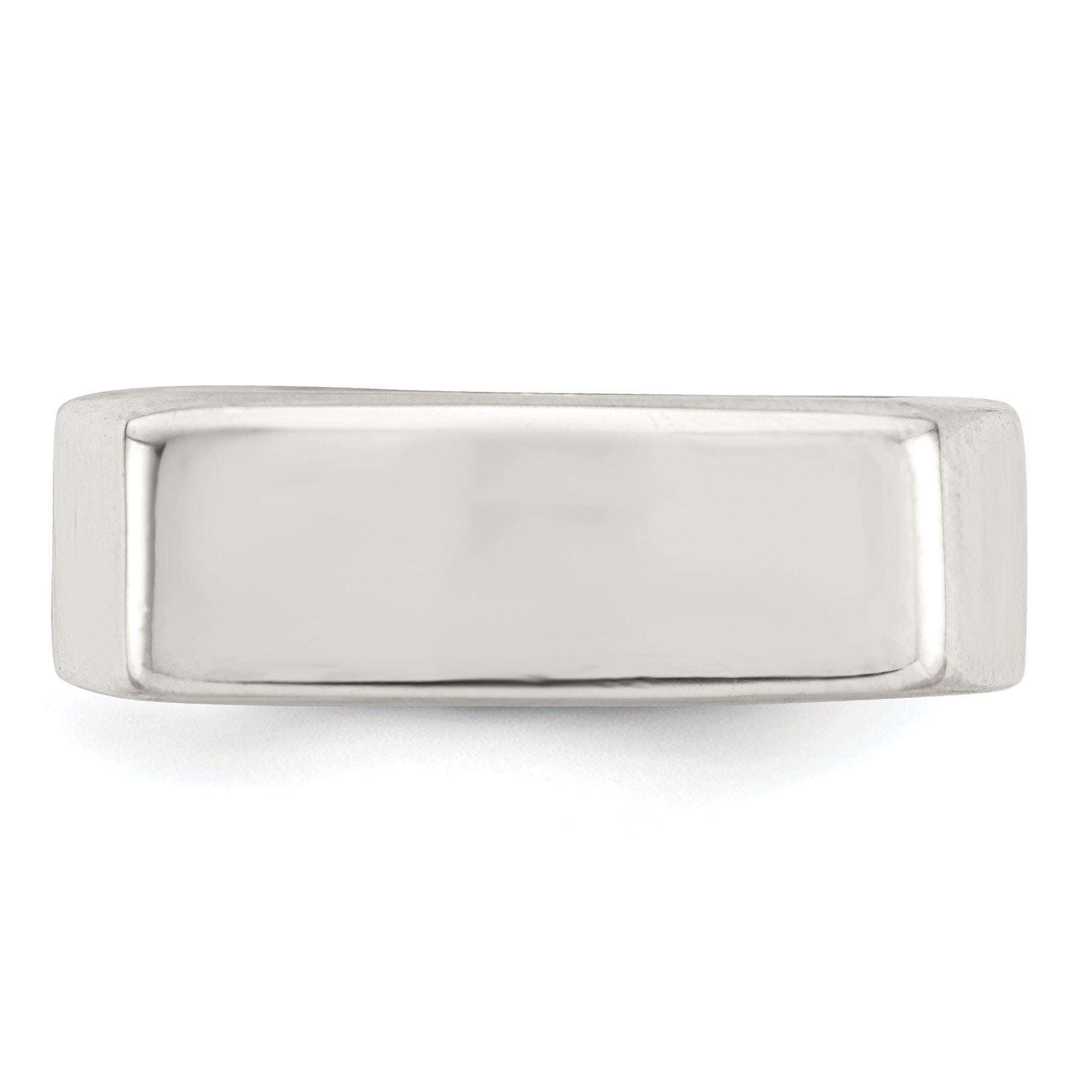 Sterling silver wide bar signet ring