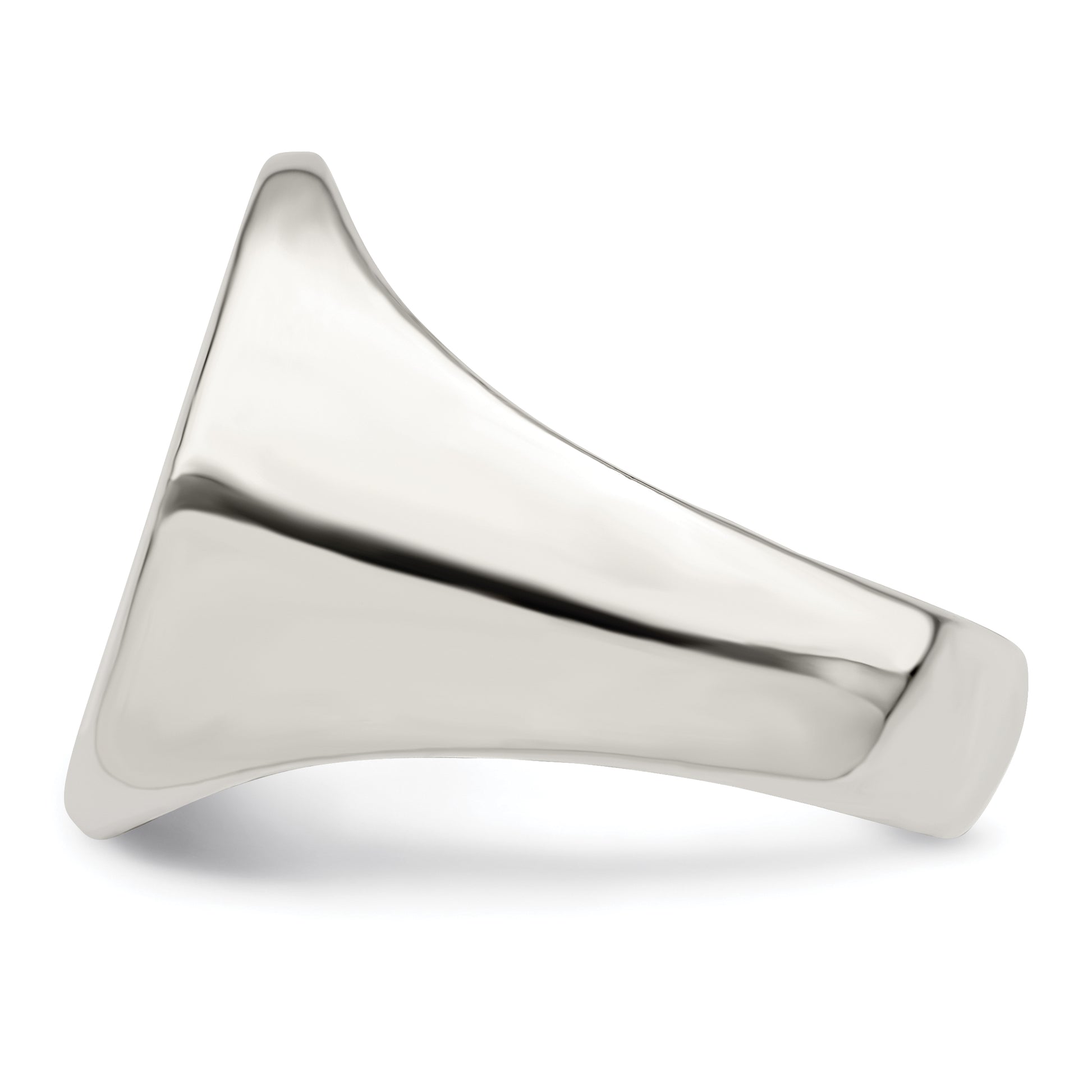 Sterling silver large oval signet ring
